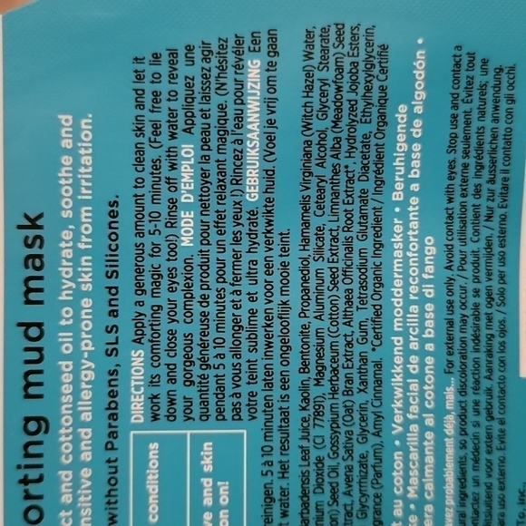 Yes to Cotton Comforting Mud Mask Single Sheet Masks For Sensitive Skin 2 Total - Picture 4 of 7